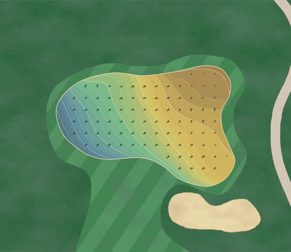 Green contour map of Birch Creek in Smithfield, Utah — 290 elevation contours at a 3-inch interval with fall-line arrows, traced from 1-meter lidar