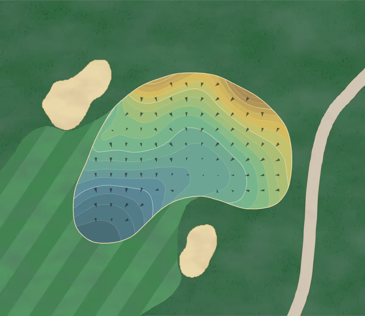 Green contour map of Bishops Bay in Middleton, Wisconsin — 239 elevation contours at a 3-inch interval with fall-line arrows, traced from 1-meter lidar
