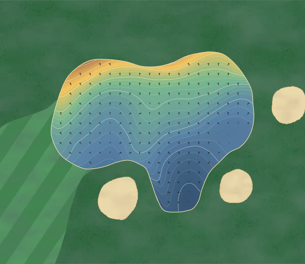 Green contour map of Black Bear in Vanderbilt, Michigan — 384 elevation contours at a 3-inch interval with fall-line arrows, traced from 1-meter lidar