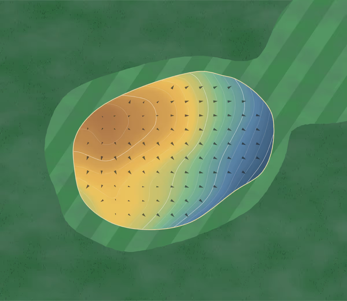 Green contour map of Black Bear in Minong, Wisconsin — 132 elevation contours at a 3-inch interval with fall-line arrows, traced from 1-meter lidar
