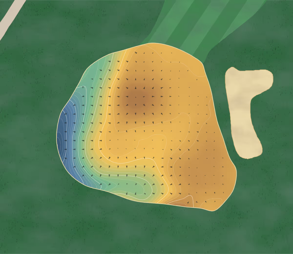 Green contour map of Black Bear in Franklin, New Jersey — 224 elevation contours at a 3-inch interval with fall-line arrows, traced from 1-meter lidar