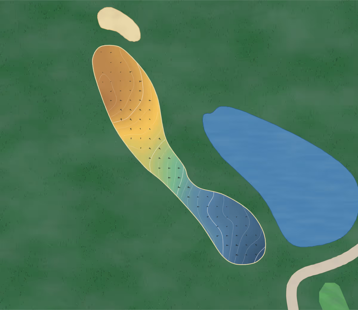 Green contour map of Black Mountain in Black Mountain, North Carolina: 227 elevation contours at a 3-inch interval with fall-line arrows, traced from 1-meter lidar