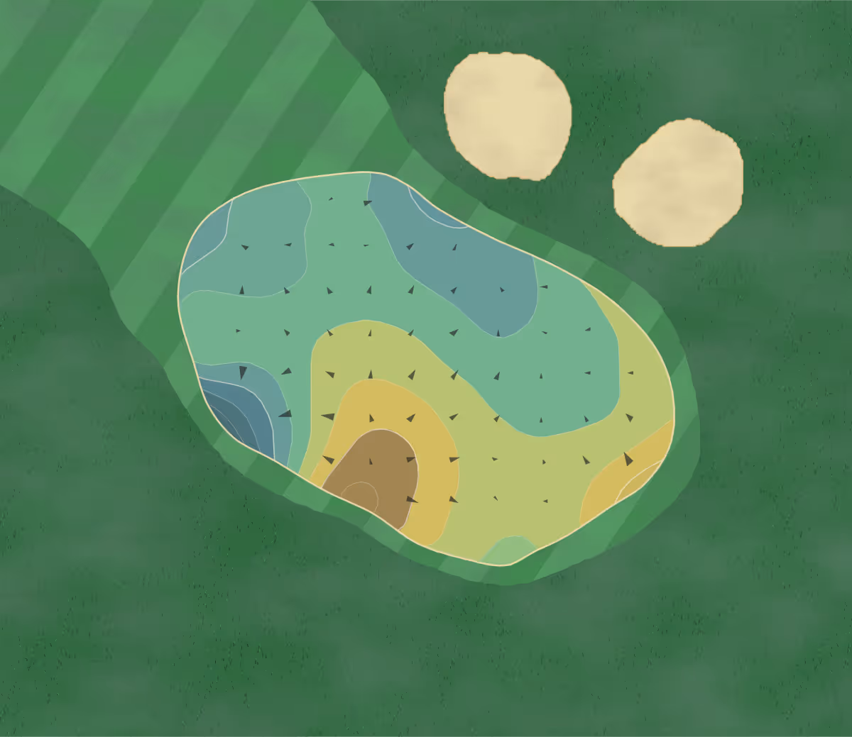 Green contour map of BlackHorse in Cypress, Texas — 188 elevation contours at a 3-inch interval with fall-line arrows, traced from 1-meter lidar