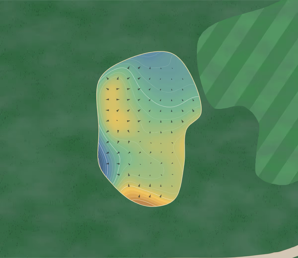Green contour map of Blackstone in Marengo, Illinois — 229 elevation contours at a 3-inch interval with fall-line arrows, traced from 1-meter lidar