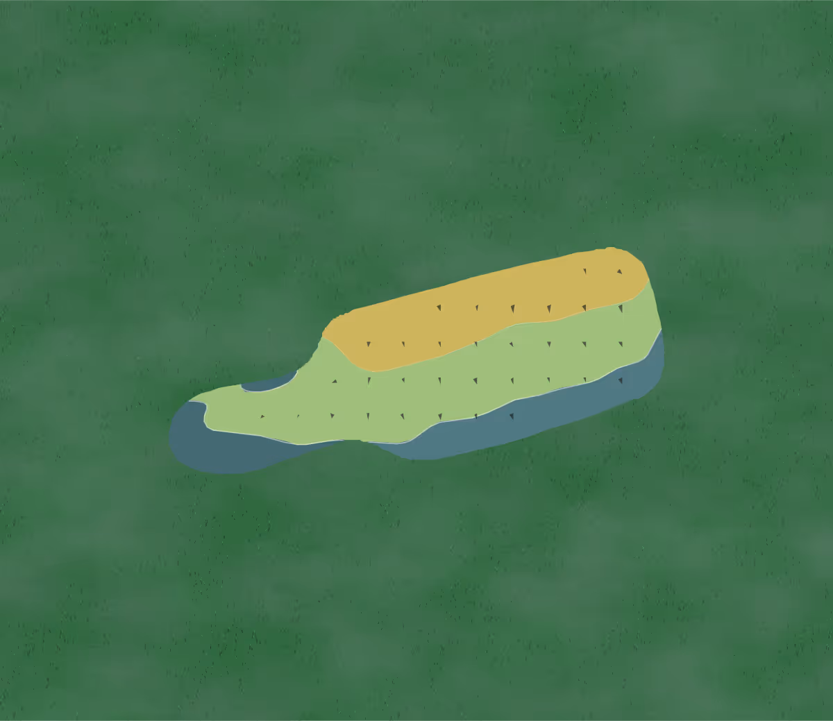 Green contour map of Blair Academy in Blairstown, New Jersey — 2 elevation contours at a 3-inch interval with fall-line arrows, traced from 1-meter lidar