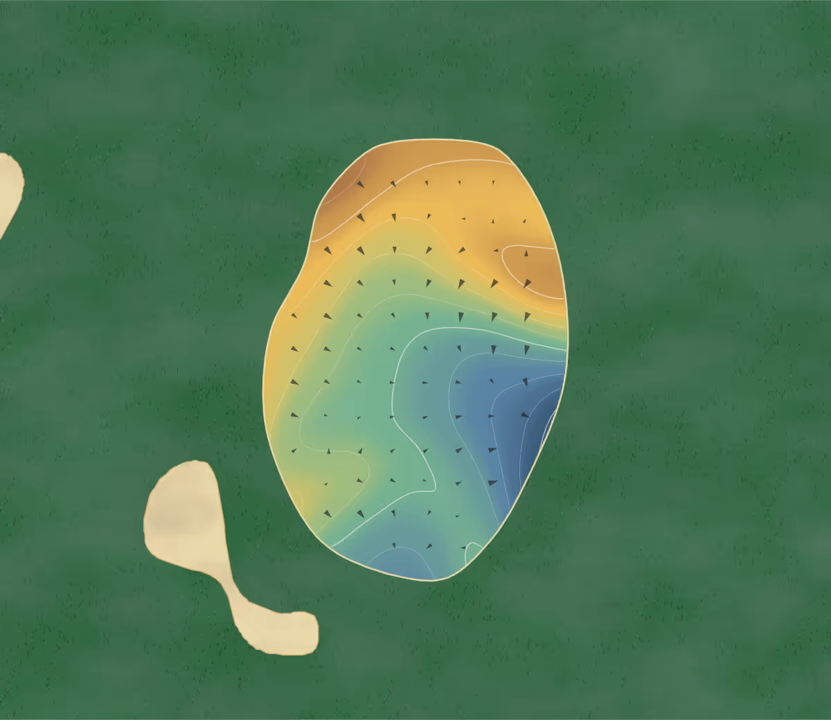 Green contour map of Bloody Point in Daufuskie Island, South Carolina: 91 elevation contours at a 3-inch interval with fall-line arrows, traced from 1-meter lidar