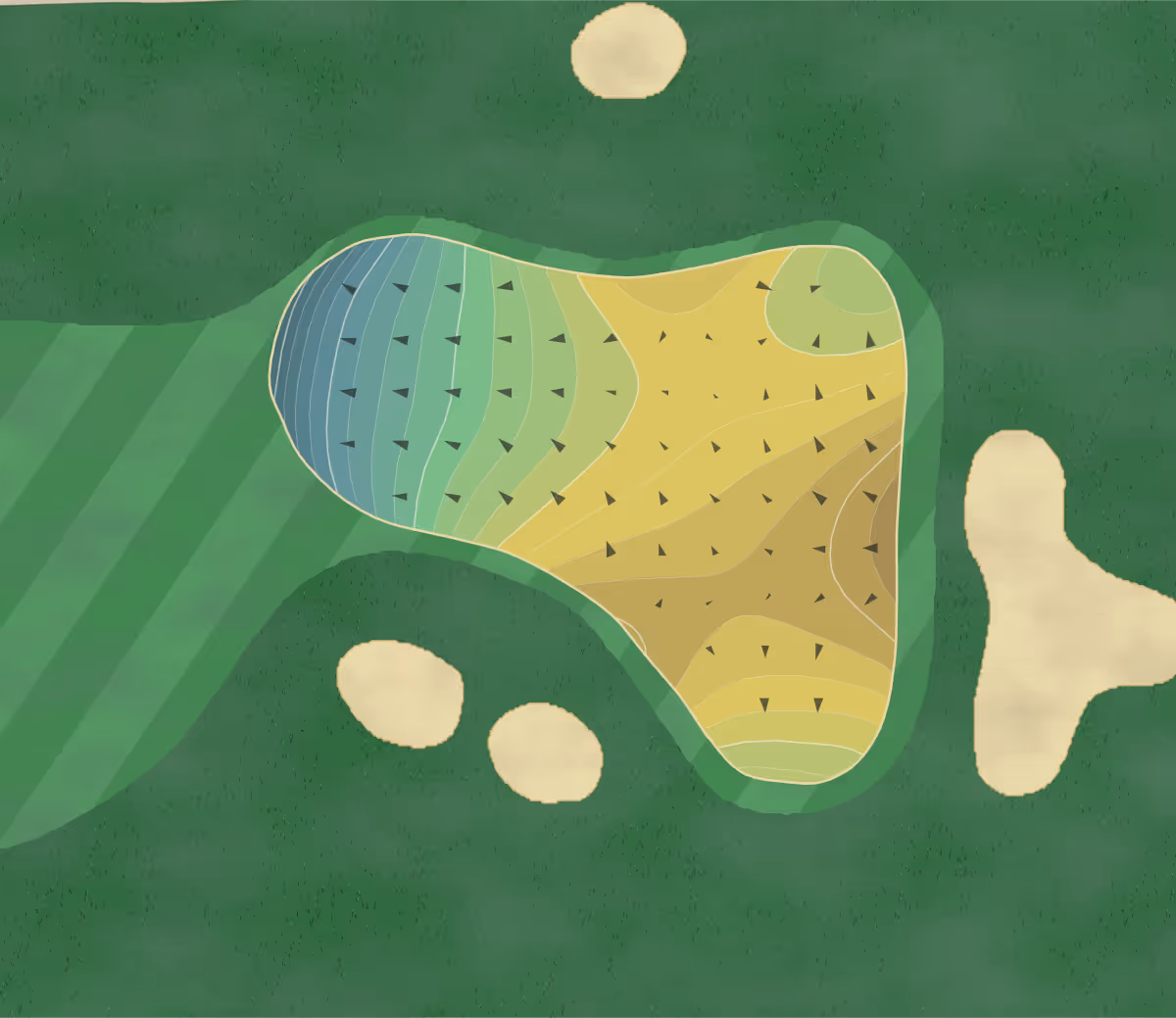 Green contour map of Blue Ash in Cincinnati, Ohio — 274 elevation contours at a 3-inch interval with fall-line arrows, traced from 1-meter lidar