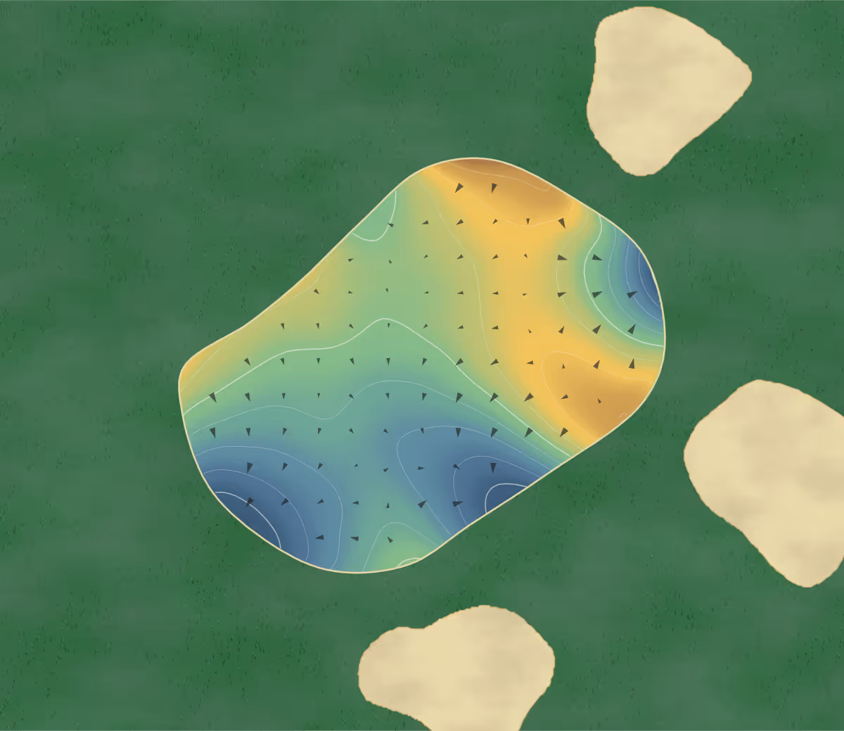 Green contour map of Blue Mash in Woodbine, Maryland — 191 elevation contours at a 3-inch interval with fall-line arrows, traced from 1-meter lidar