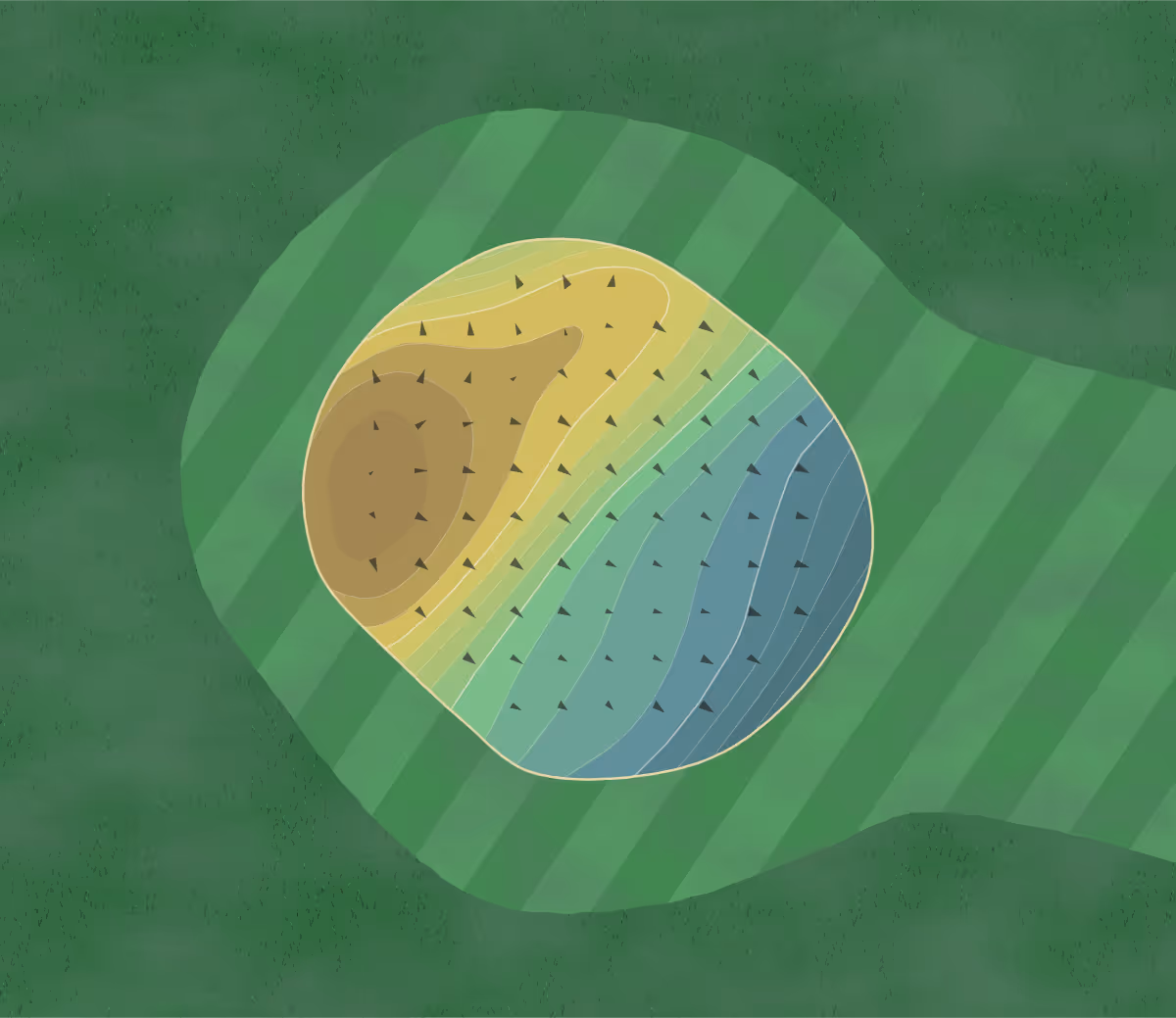 Green contour map of Bois de Sioux in Wahpeton, North Dakota — 108 elevation contours at a 3-inch interval with fall-line arrows, traced from 1-meter lidar