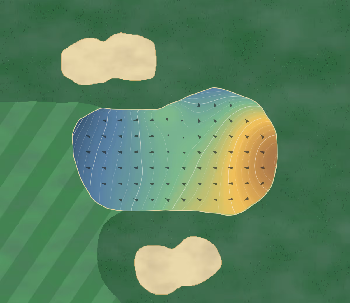Green contour map of Bon Air in Glen Rock, Pennsylvania: 252 elevation contours at a 3-inch interval with fall-line arrows, traced from 1-meter lidar