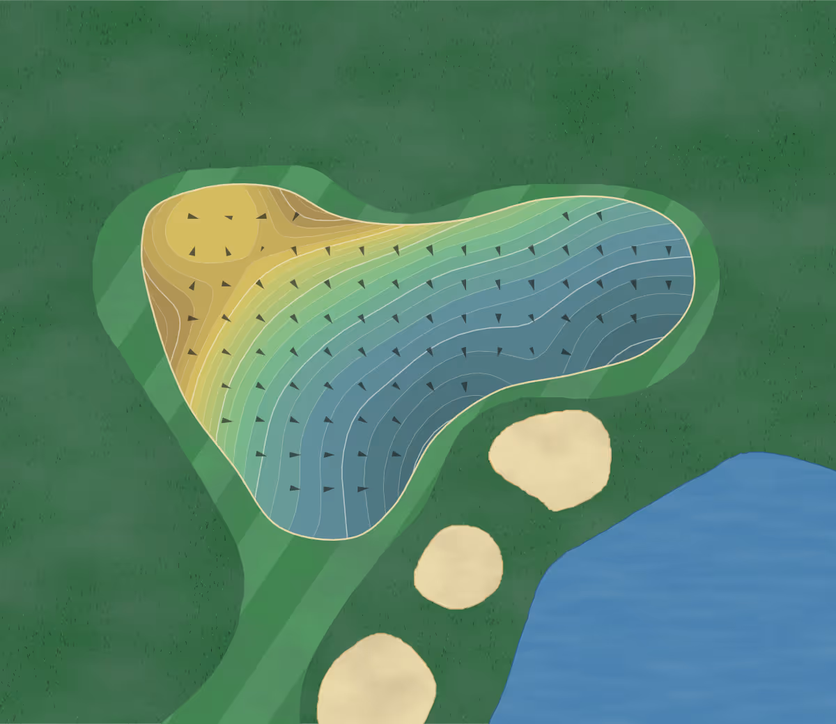 Green contour map of Bonifay in The Villages, Florida — 247 elevation contours at a 3-inch interval with fall-line arrows, traced from 1-meter lidar