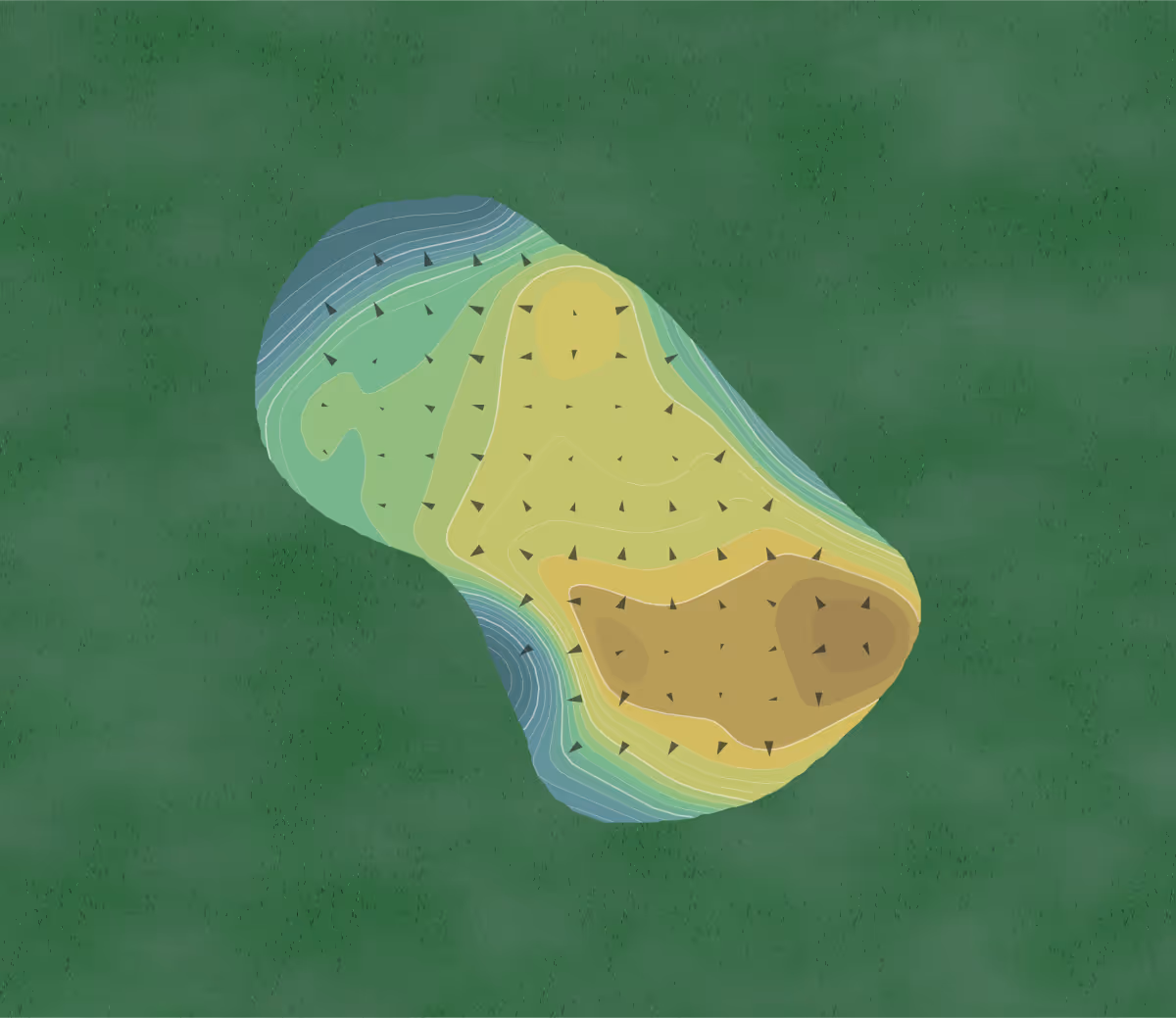 Green contour map of Bonita Bay West in Bonita Springs, Florida — 422 elevation contours at a 3-inch interval with fall-line arrows, traced from 1-meter lidar