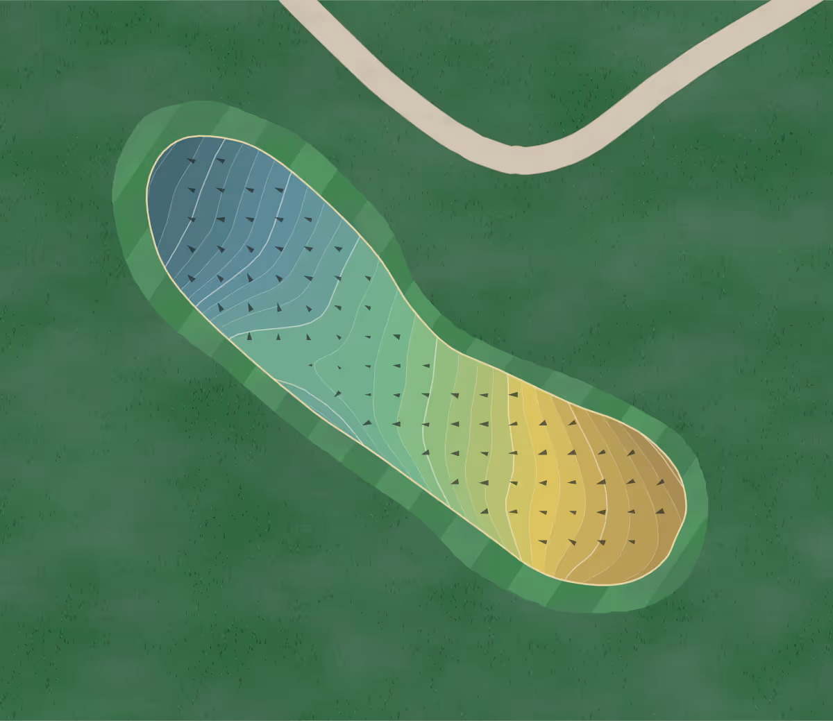 Green contour map of Boone Aire in Florence, Kentucky — 210 elevation contours at a 3-inch interval with fall-line arrows, traced from 1-meter lidar