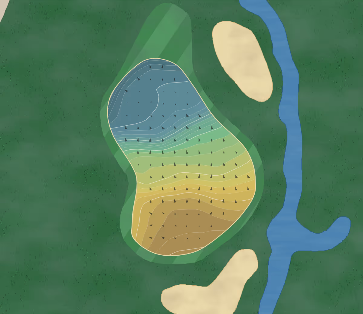Green contour map of Bountiful Ridge in Bountiful, Utah — 258 elevation contours at a 3-inch interval with fall-line arrows, traced from 1-meter lidar