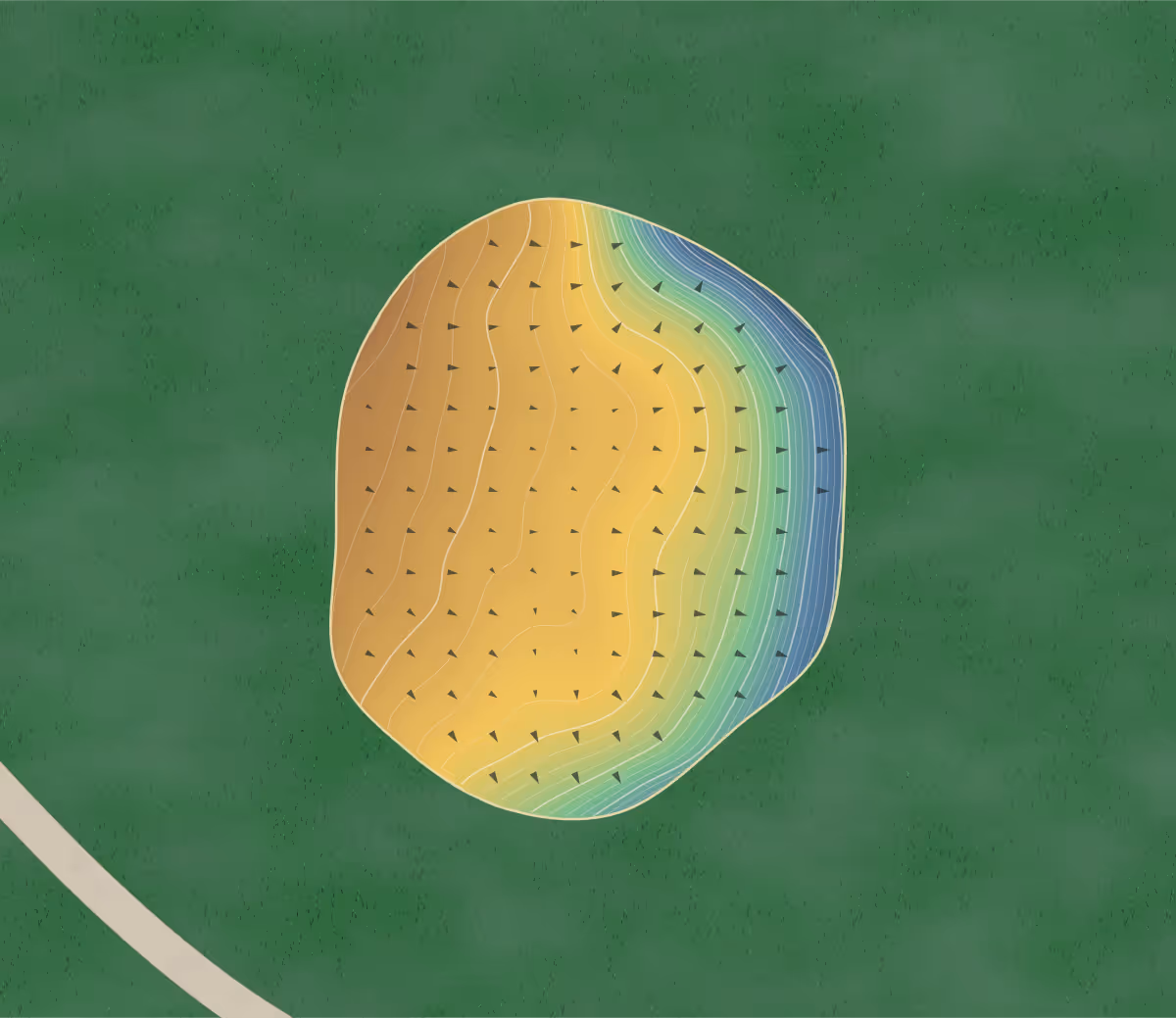 Green contour map of Brae Burn in Plymouth, Michigan: 219 elevation contours at a 3-inch interval with fall-line arrows, traced from 1-meter lidar