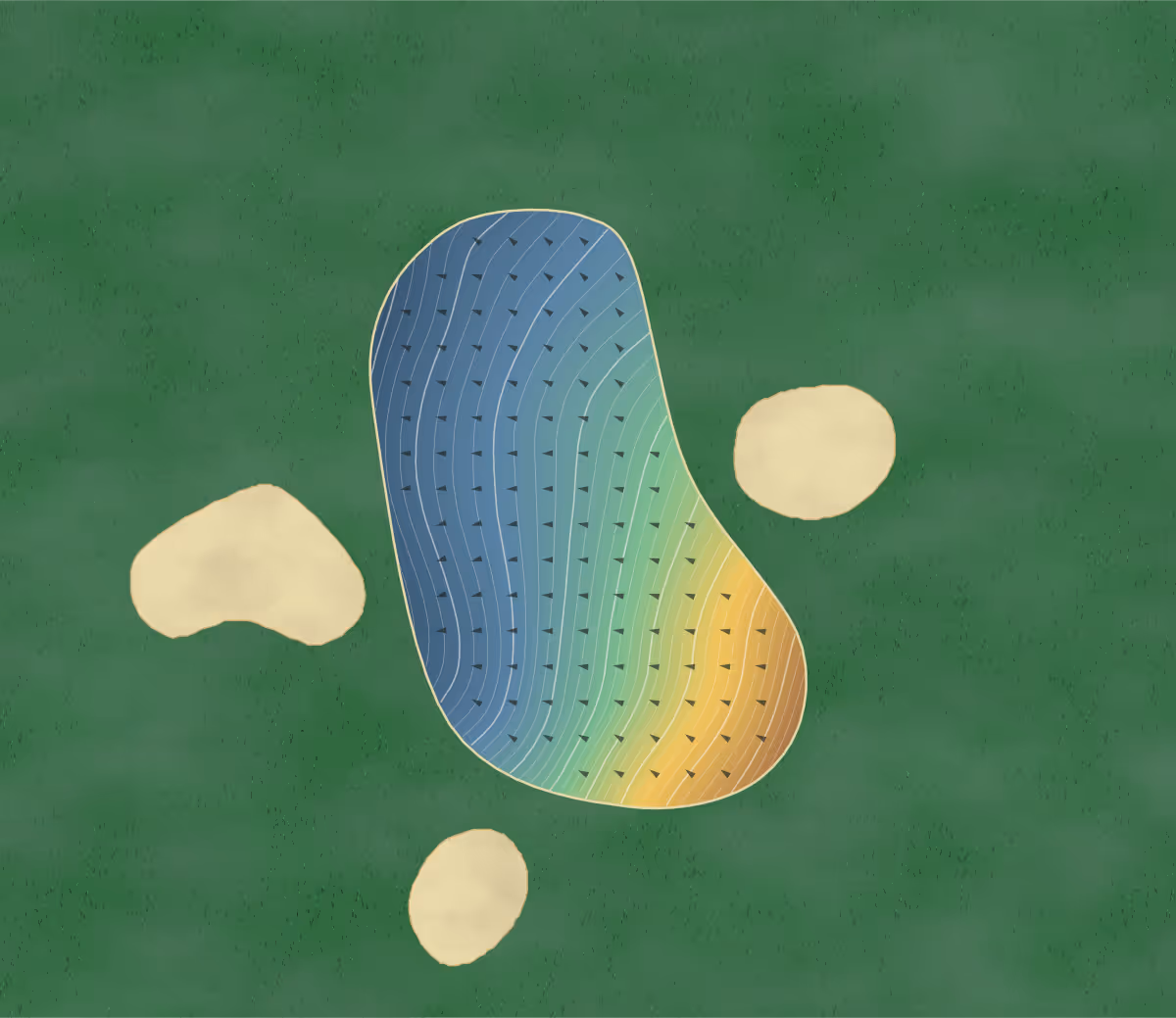 Green contour map of Bray Golf Club in Bray, Ireland: 287 elevation contours at a 8-centimeter interval with fall-line arrows, traced from 1-meter lidar