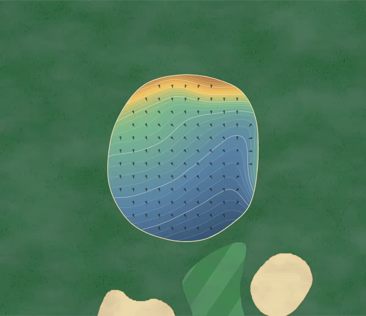 Green contour map of Moorland Course in Ilkeston, United Kingdom — 192 elevation contours at a 8-centimeter interval with fall-line arrows, traced from 1-meter lidar