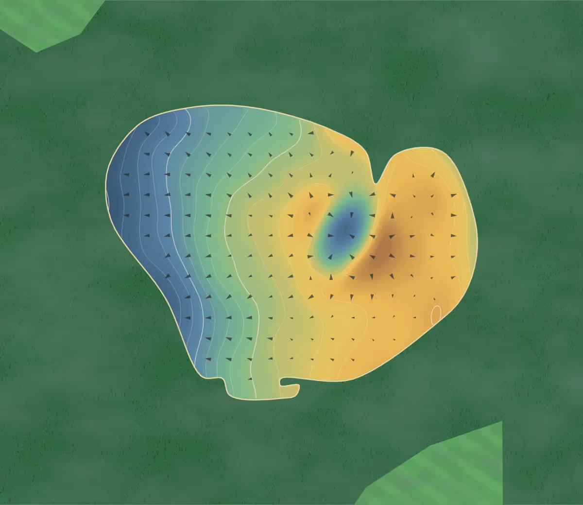 Green contour map of Bridger Creek in Bozeman, Montana: 236 elevation contours at a 3-inch interval with fall-line arrows, traced from 1-meter lidar