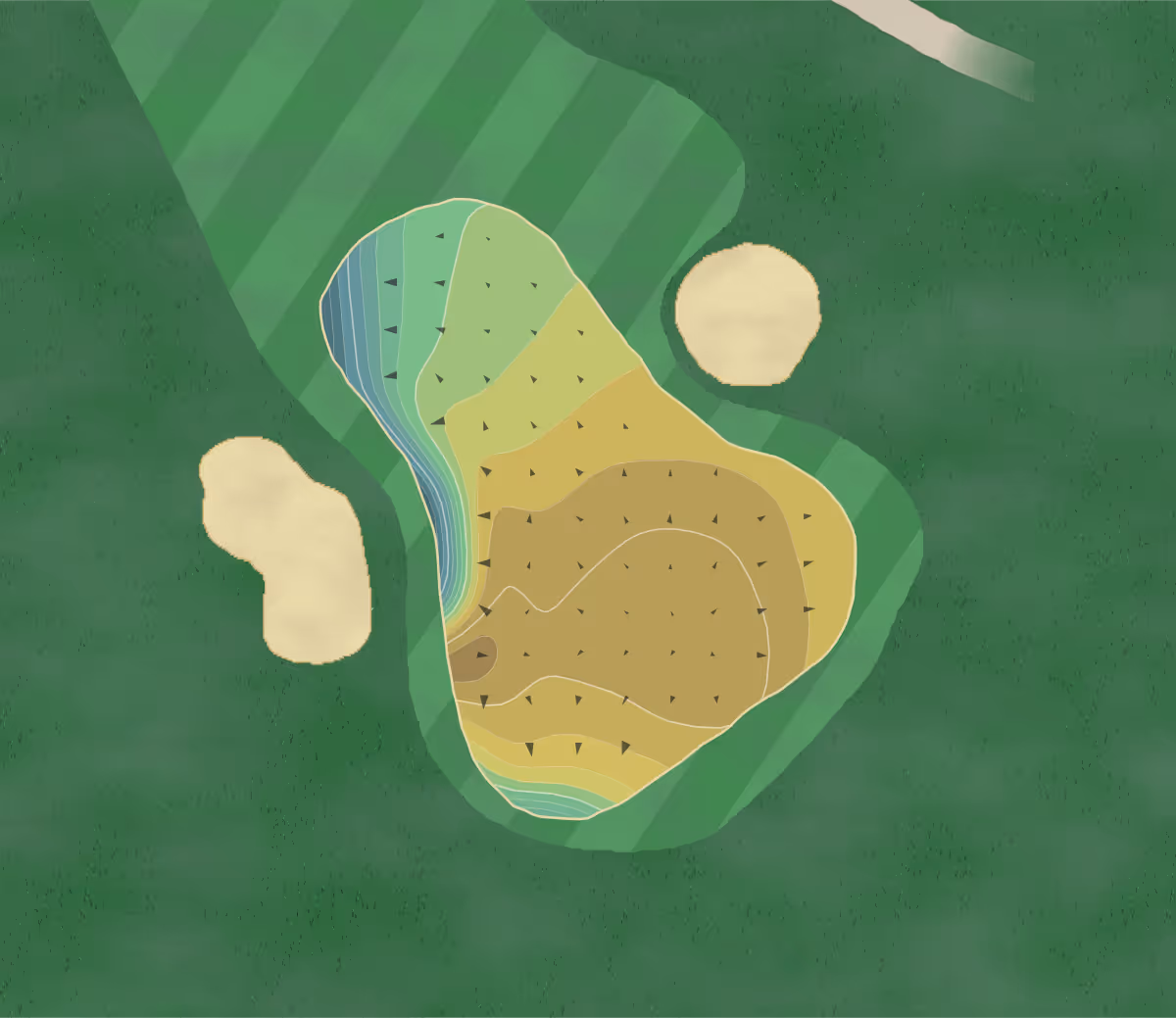 Green contour map of Bridlewood in Flower Mound, Texas — 232 elevation contours at a 3-inch interval with fall-line arrows, traced from 1-meter lidar