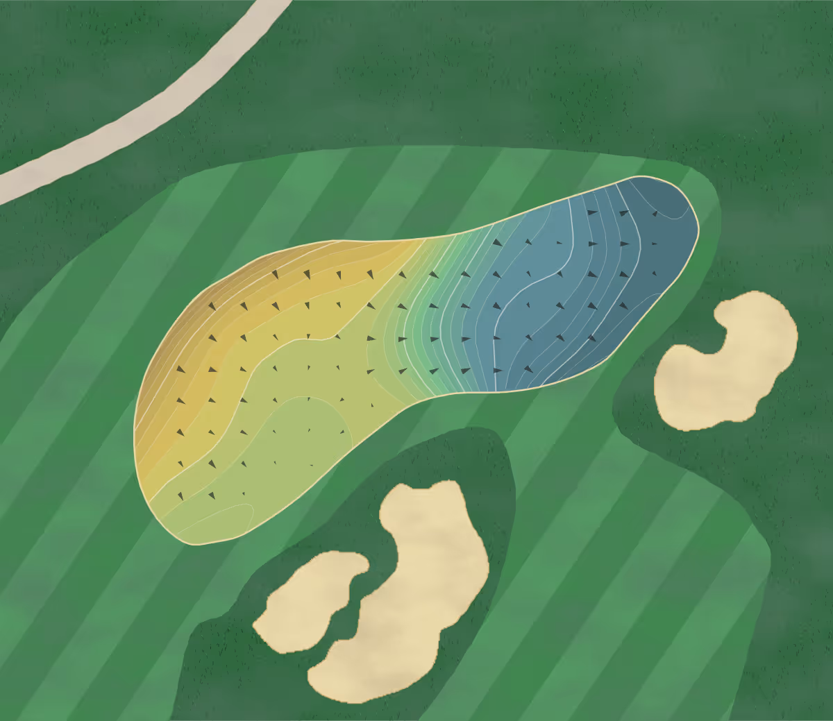 Green contour map of Briggs Ranch in San Antonio, Texas — 236 elevation contours at a 3-inch interval with fall-line arrows, traced from 1-meter lidar