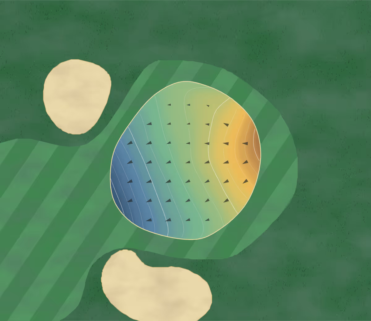 Green contour map of Bristow G. & C. C. in Bristow, Oklahoma — 78 elevation contours at a 3-inch interval with fall-line arrows, traced from 1-meter lidar