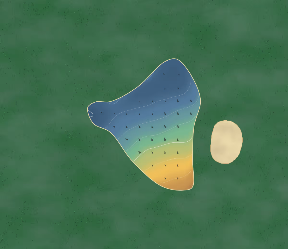 Green contour map of Brookside in Pottstown, Pennsylvania: 8 elevation contours at a 3-inch interval with fall-line arrows, traced from 1-meter lidar