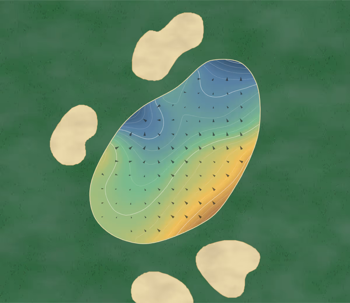Green contour map of Brookstone in Acworth, Georgia — 205 elevation contours at a 3-inch interval with fall-line arrows, traced from 1-meter lidar