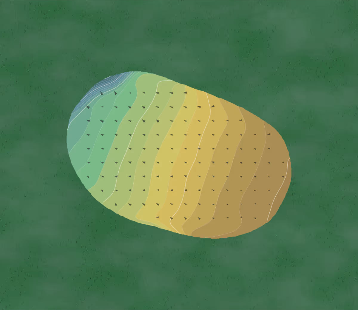 Green contour map of Bryn Mawr in Lincolnwood, Illinois — 164 elevation contours at a 3-inch interval with fall-line arrows, traced from 1-meter lidar