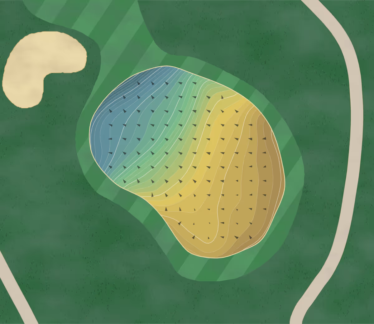 Green contour map of Brynwood in Armonk, New York — 187 elevation contours at a 3-inch interval with fall-line arrows, traced from 1-meter lidar