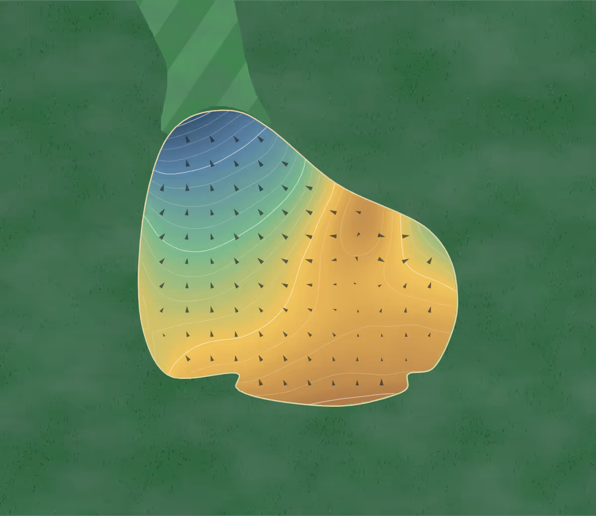 Green contour map of Burke Lake Golf in Woodbridge, Virginia: 238 elevation contours at a 3-inch interval with fall-line arrows, traced from 1-meter lidar