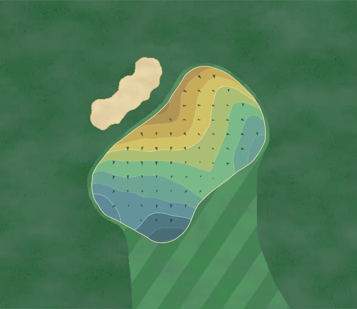 Green contour map of Burlington Country in Mt. Holly, New Jersey — 154 elevation contours at a 3-inch interval with fall-line arrows, traced from 1-meter lidar