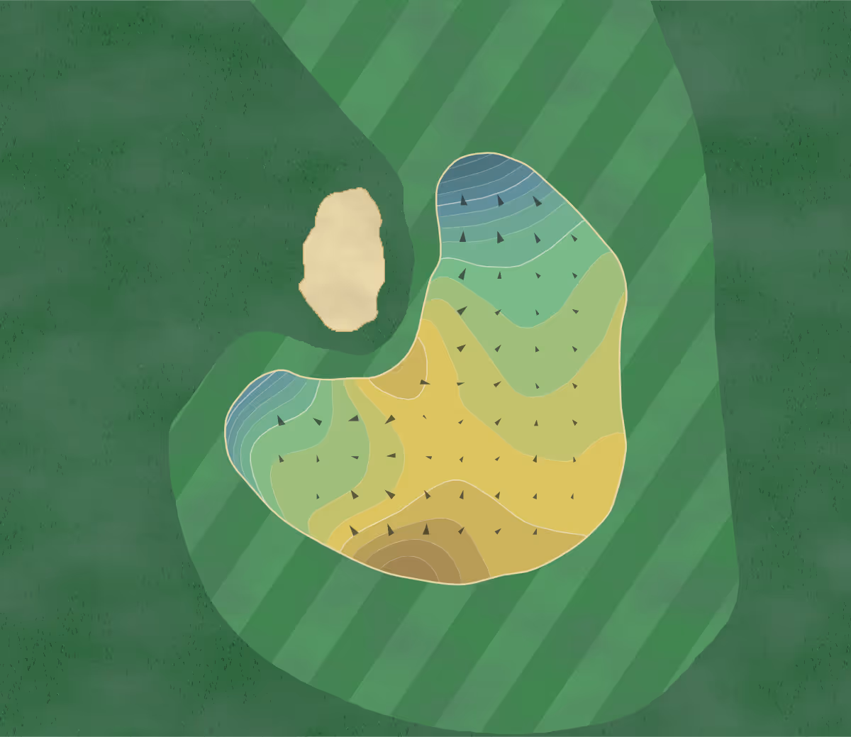 Green contour map of Butterfield Trail in El Paso, Texas — 273 elevation contours at a 3-inch interval with fall-line arrows, traced from 1-meter lidar