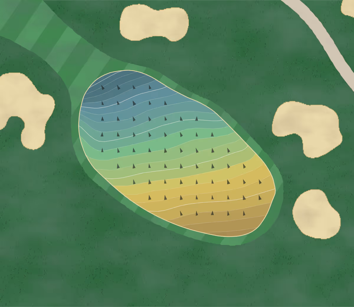 Green contour map of Cameron Park in Cameron Park, California — 200 elevation contours at a 3-inch interval with fall-line arrows, traced from 1-meter lidar