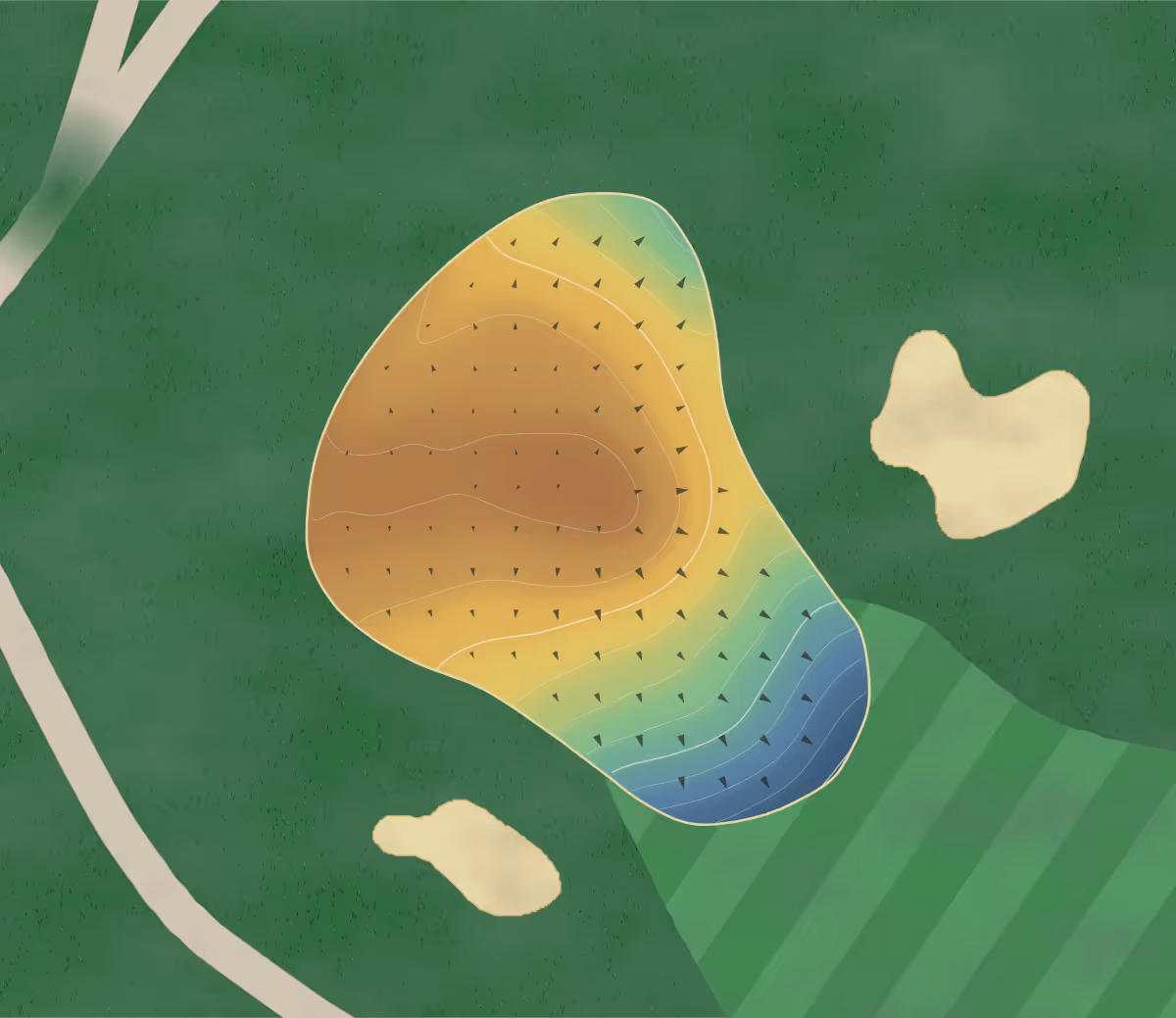 Green contour map of Canaan Valley Resort in Davis, West Virginia — 141 elevation contours at a 3-inch interval with fall-line arrows, traced from 1-meter lidar