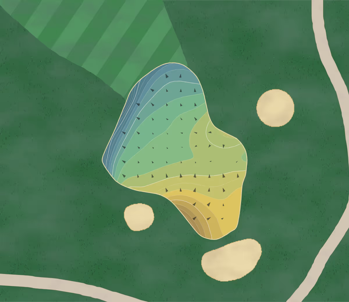 Green contour map of Canyon Gate in Las Vegas, Nevada — 271 elevation contours at a 3-inch interval with fall-line arrows, traced from 1-meter lidar