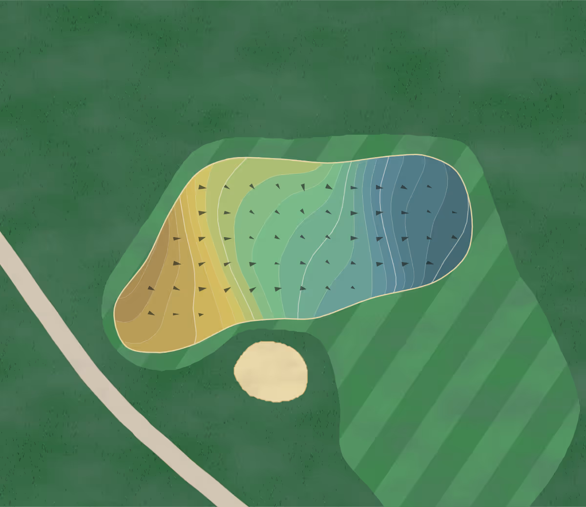 Green contour map of Canyon Lakes in San Ramon, California — 248 elevation contours at a 3-inch interval with fall-line arrows, traced from 1-meter lidar