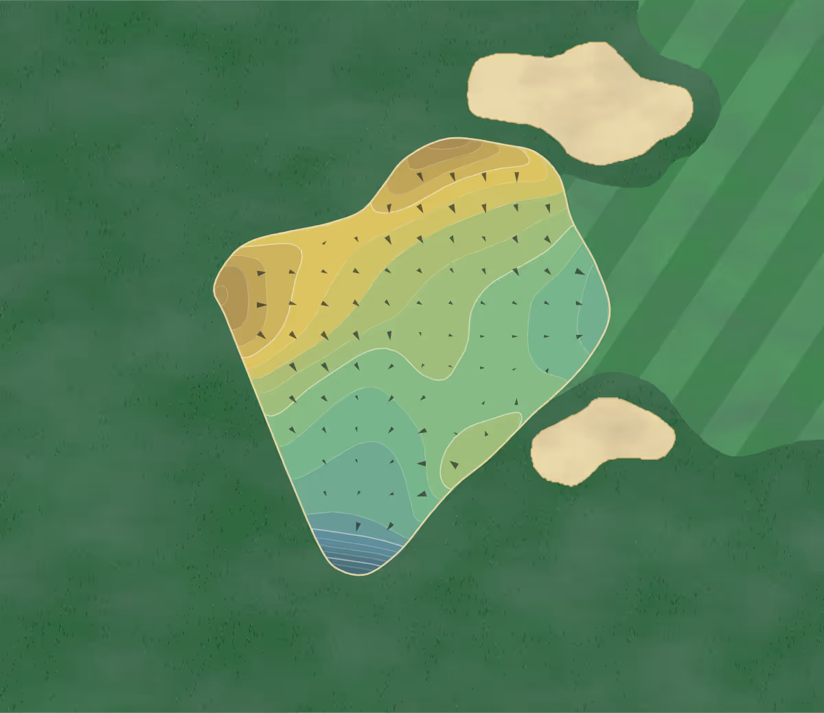 Green contour map of Cape Fear in Wilmington, North Carolina — 19 elevation contours at a 3-inch interval with fall-line arrows, traced from 1-meter lidar