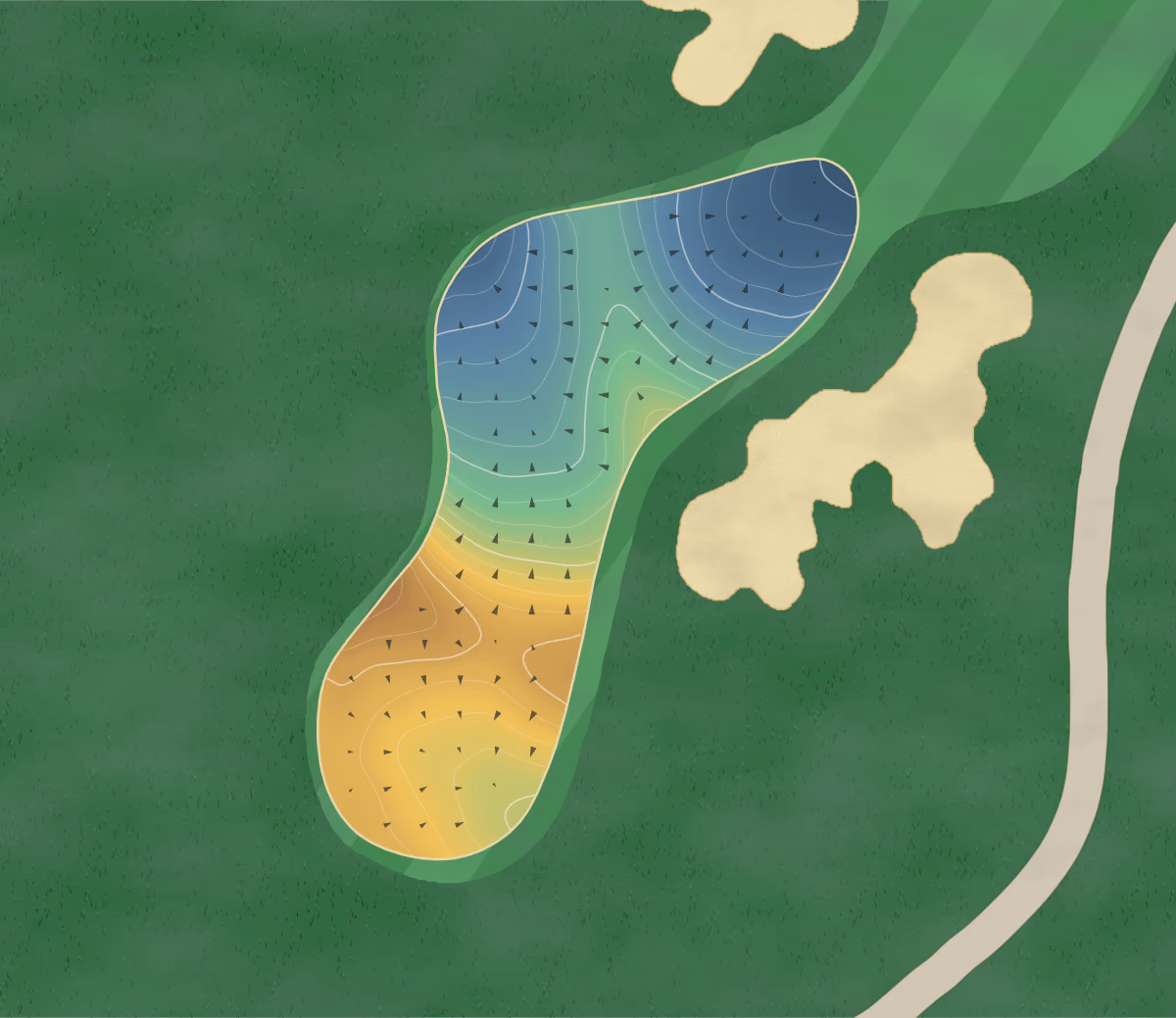 Green contour map of Capitol Hill in Prattville, Alabama: 271 elevation contours at a 3-inch interval with fall-line arrows, traced from 1-meter lidar