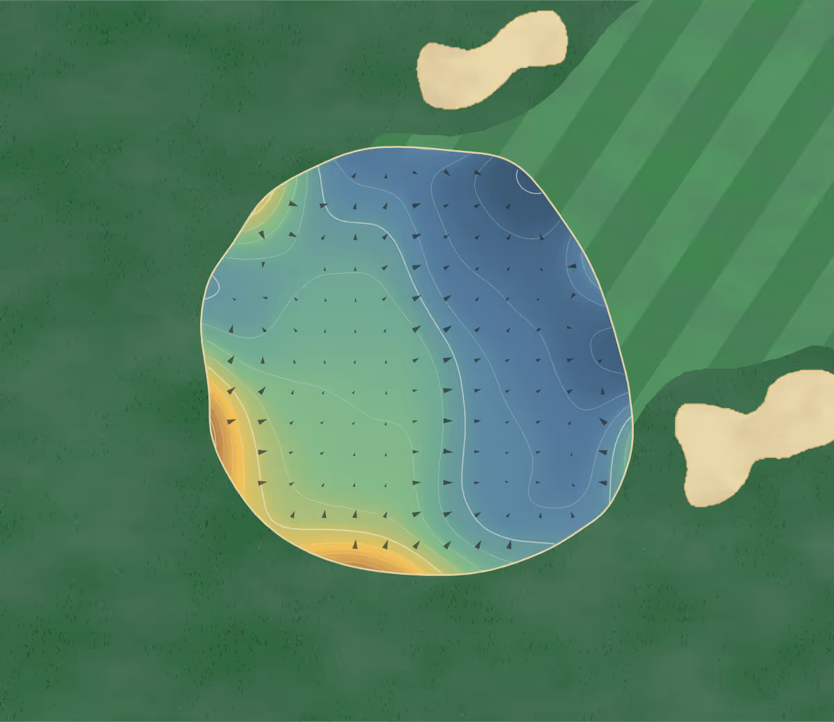 Green contour map of Captains in Yarmouth Port, Massachusetts — 184 elevation contours at a 3-inch interval with fall-line arrows, traced from 1-meter lidar