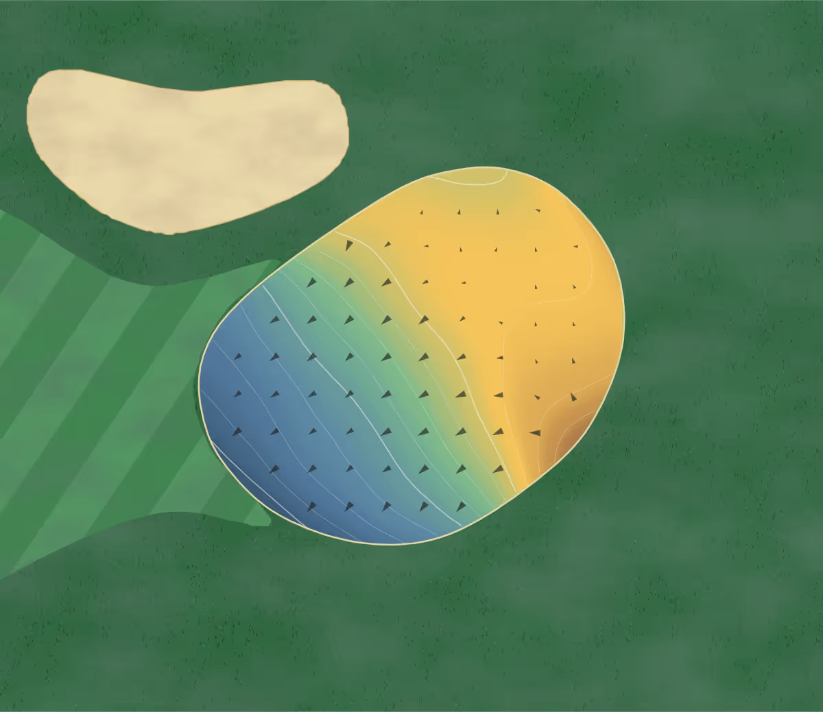Green contour map of Carlinville in Carlinville, Illinois: 63 elevation contours at a 3-inch interval with fall-line arrows, traced from 1-meter lidar