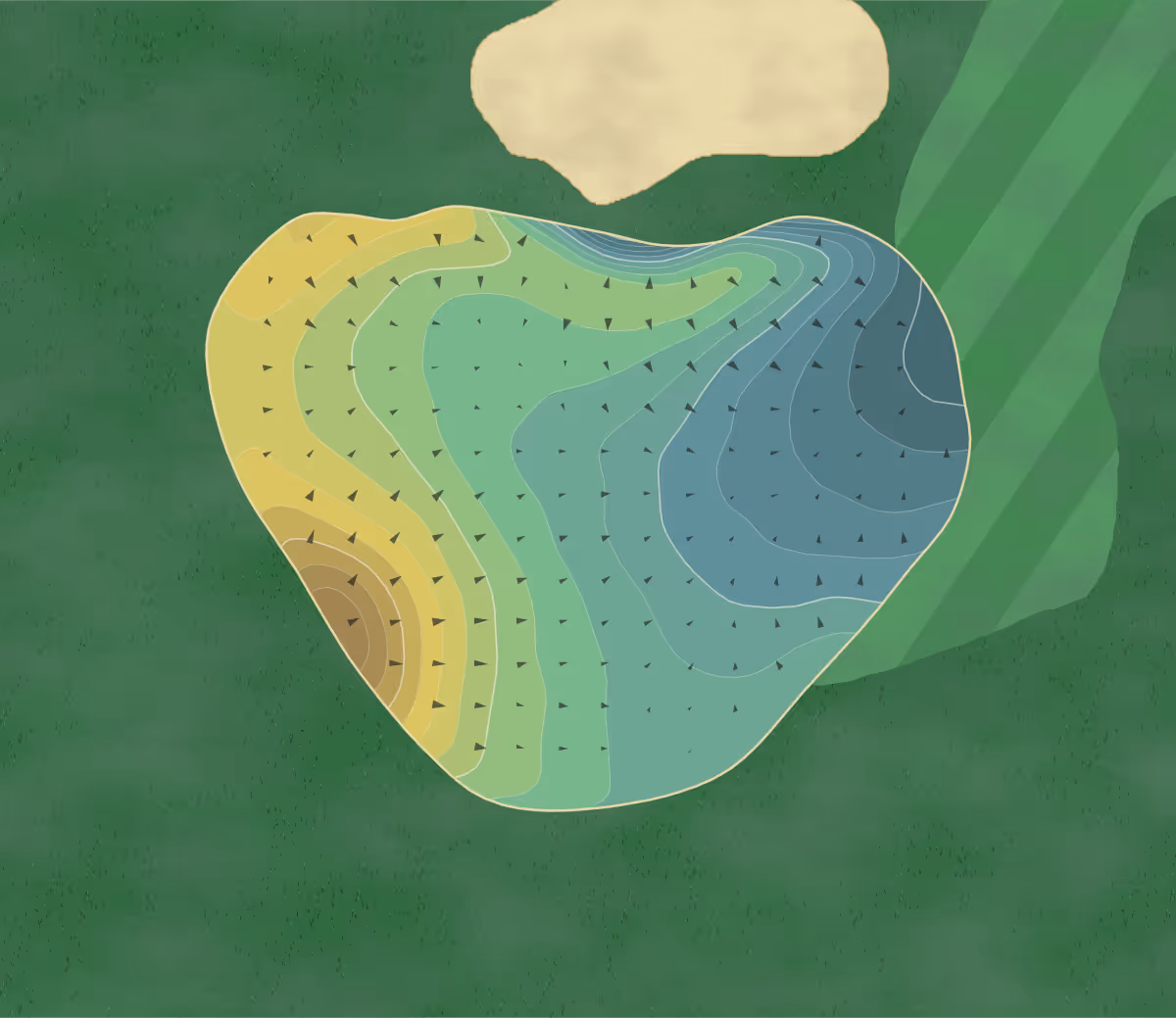 Green contour map of Carrington in Monroe, Michigan — 239 elevation contours at a 3-inch interval with fall-line arrows, traced from 1-meter lidar