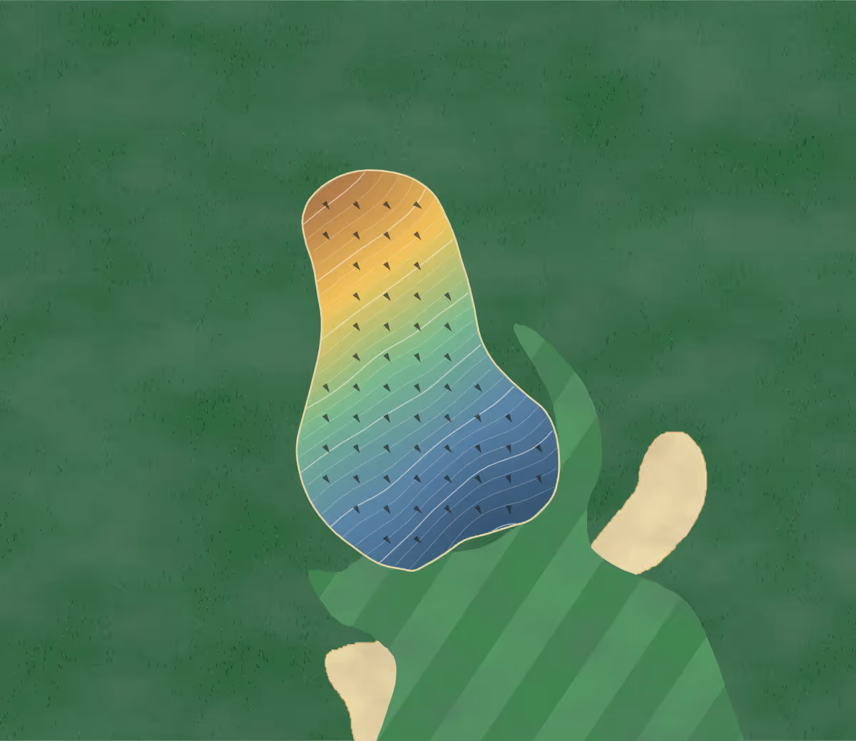 Green contour map of Castell Coch in Cardiff, United Kingdom: 117 elevation contours at a 8-centimeter interval with fall-line arrows, traced from 1-meter lidar