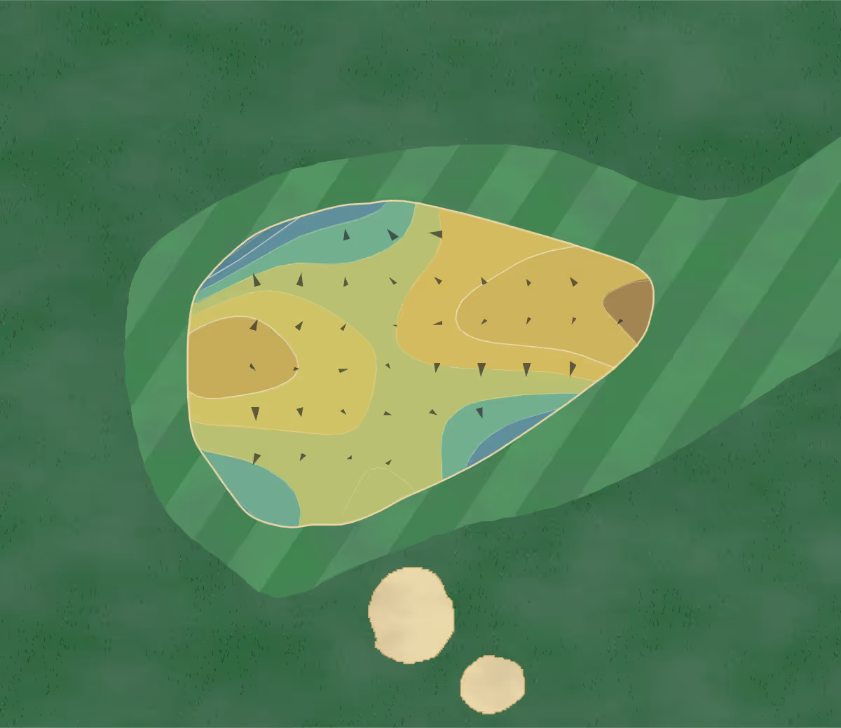 Green contour map of Castle Creek in Escondido, California — 177 elevation contours at a 3-inch interval with fall-line arrows, traced from 1-meter lidar