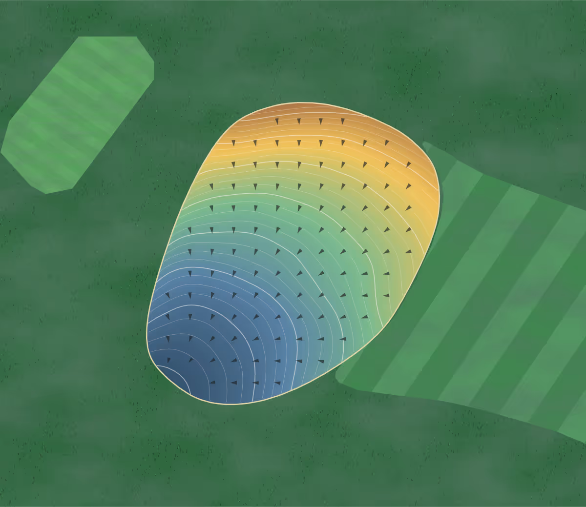Green contour map of Castle Hills in New Castle, Pennsylvania — 278 elevation contours at a 3-inch interval with fall-line arrows, traced from 1-meter lidar