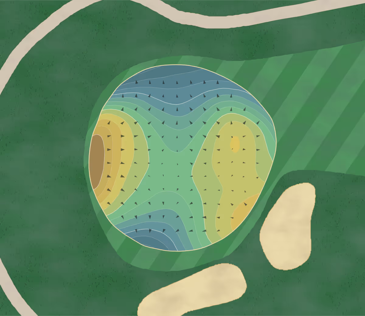 Green contour map of CC Halifax in Halifax, Massachusetts — 178 elevation contours at a 3-inch interval with fall-line arrows, traced from 1-meter lidar