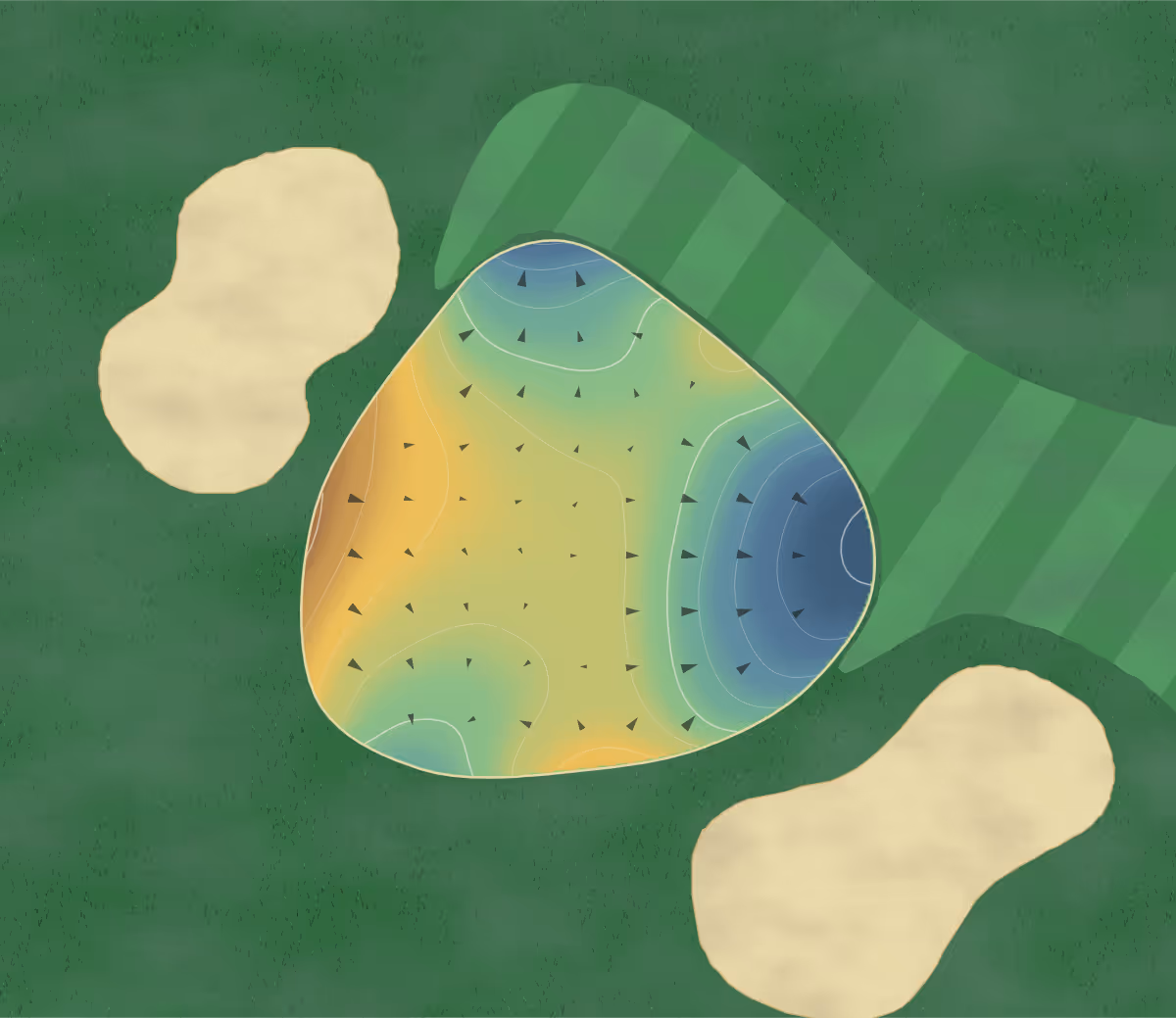 Green contour map of Cedar Point in Suffolk, Virginia: 150 elevation contours at a 3-inch interval with fall-line arrows, traced from 1-meter lidar