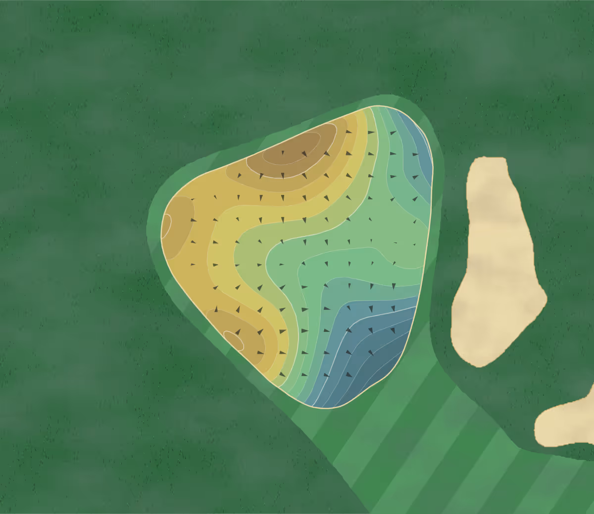 Green contour map of Cedar Rapids in Cedar Rapids, Iowa — 243 elevation contours at a 3-inch interval with fall-line arrows, traced from 1-meter lidar