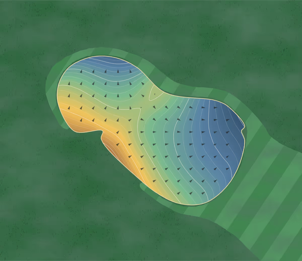 Green contour map of Cedar Ridges in Rangely, Colorado: 156 elevation contours at a 3-inch interval with fall-line arrows, traced from 1-meter lidar