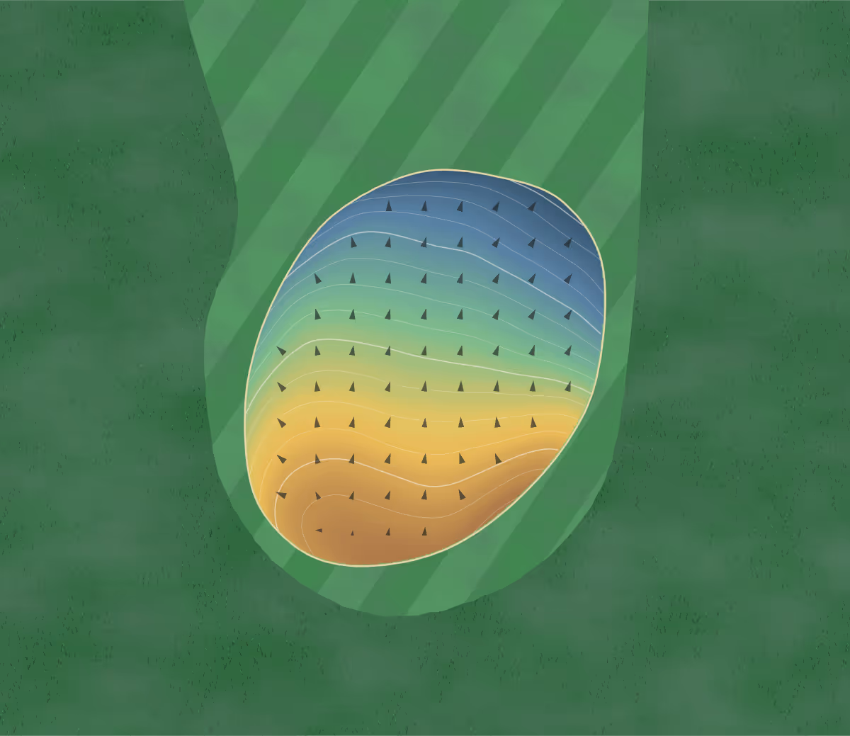 Green contour map of Cedar View in Laurel, Nebraska — 93 elevation contours at a 3-inch interval with fall-line arrows, traced from 1-meter lidar