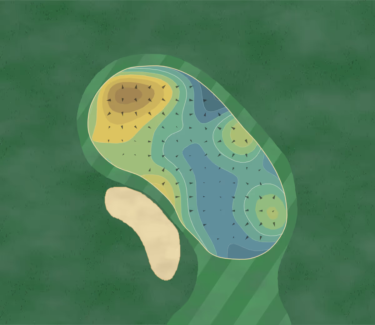 Green contour map of Cedardell in Plano, Illinois — 99 elevation contours at a 3-inch interval with fall-line arrows, traced from 1-meter lidar